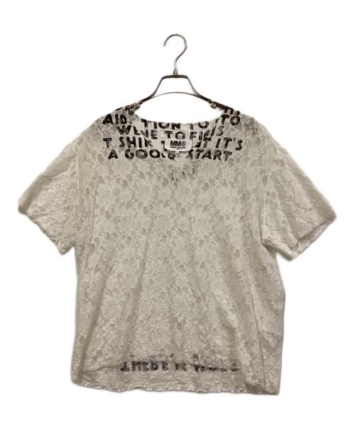 MM6 Maison Margiela（エムエムシックスメゾンマルジェラ）MM6 Maison Margiela (エムエムシックスメゾンマルジェラ) S/S レースカットソー ホワイト サイズ:Mの古着・服飾アイテム