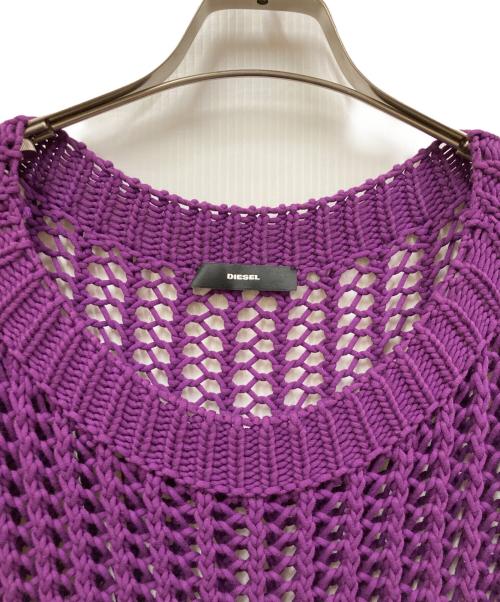 DIESEL（ディーゼル）DIESEL (ディーゼル) メッシュニット プルオーバー パープル サイズ:xsの古着・服飾アイテム