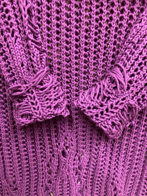 DIESEL（ディーゼル）DIESEL (ディーゼル) メッシュニット プルオーバー パープル サイズ:xsの古着・服飾アイテム