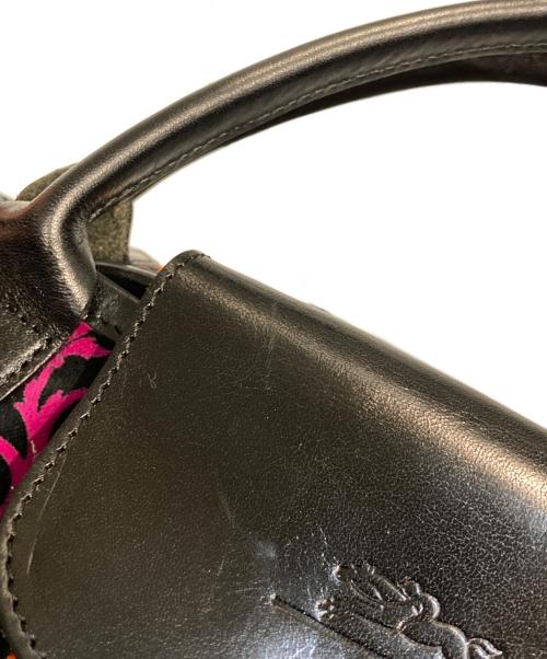 LONGCHAMP（ロンシャン）LONGCHAMP (ロンシャン) 総柄ベロアトート ブラック サイズ:表記なしの古着・服飾アイテム