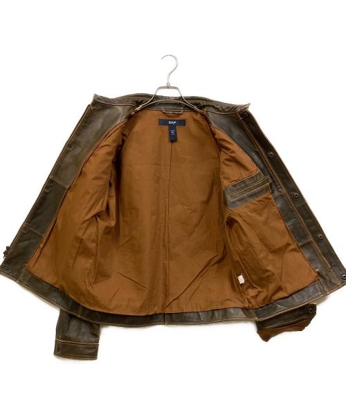 GAP（ギャップ）GAP (ギャップ) 00sカウレザージップブルゾン ブラウン サイズ:SIZE XSの古着・服飾アイテム