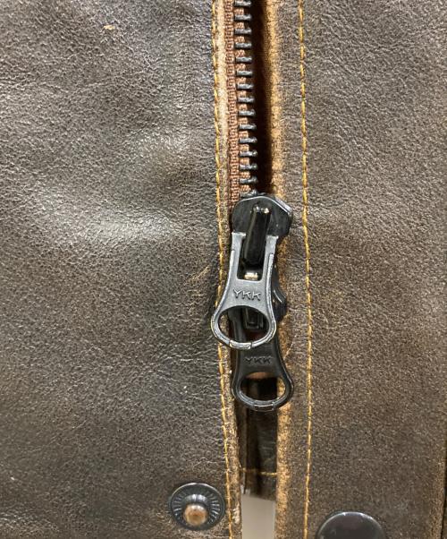 GAP（ギャップ）GAP (ギャップ) 00sカウレザージップブルゾン ブラウン サイズ:SIZE XSの古着・服飾アイテム