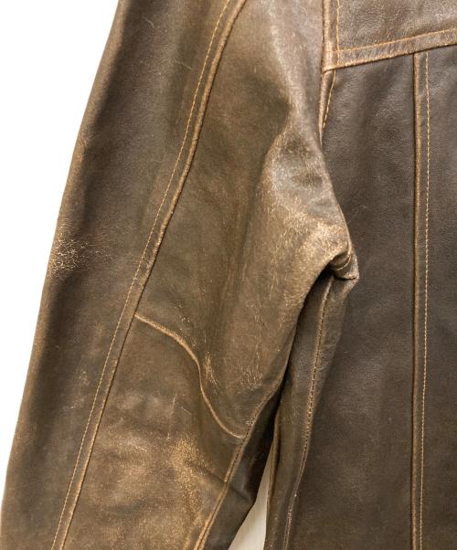 GAP（ギャップ）GAP (ギャップ) 00sカウレザージップブルゾン ブラウン サイズ:SIZE XSの古着・服飾アイテム