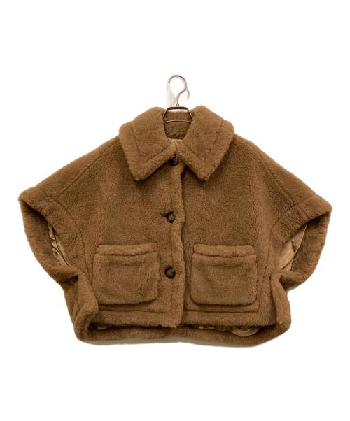 MaxMara（マックスマーラ）MaxMara (マックスマーラ) NEWTERZO TEDDY テディベア ケープボアケープ キャメル サイズ:Sの古着・服飾アイテム