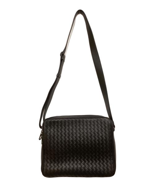 BOTTEGA VENETA（ボッテガベネタ）BOTTEGA VENETA (ボッテガベネタ) イントレチャートメッセンジャーバッグ ブラックの古着・服飾アイテム