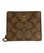 COACHコーチ）の古着「シグネチャースナップ ウォレット」｜ベージュ