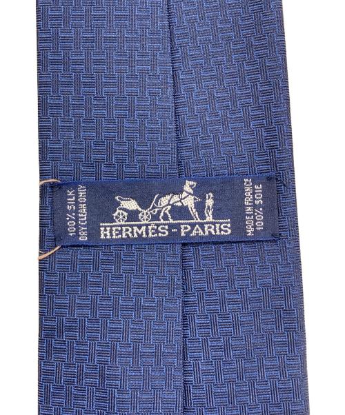 HERMES（エルメス）HERMES (エルメス) H柄ネクタイ ネイビー サイズ:表記なしの古着・服飾アイテム