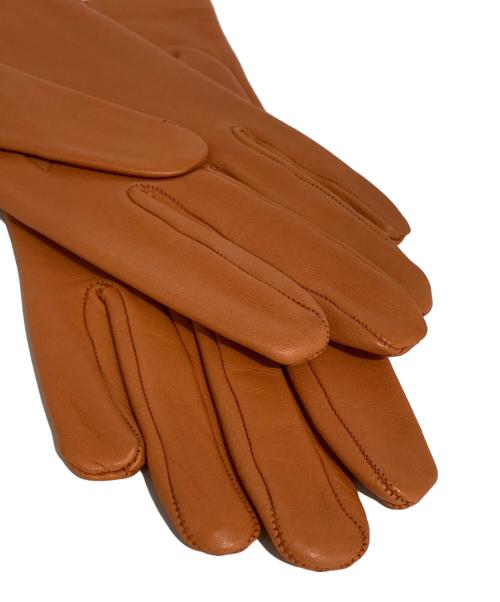 HERMES（エルメス）HERMES (エルメス) レザーグローブ オレンジの古着・服飾アイテム