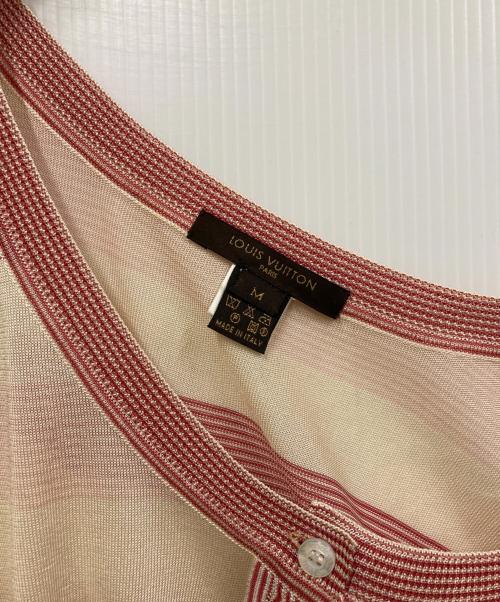 LOUIS VUITTON（ルイ ヴィトン）LOUIS VUITTON (ルイ ヴィトン) S/S モノグラム・ボーダーニット ホワイト×レッド サイズ:Mの古着・服飾アイテム