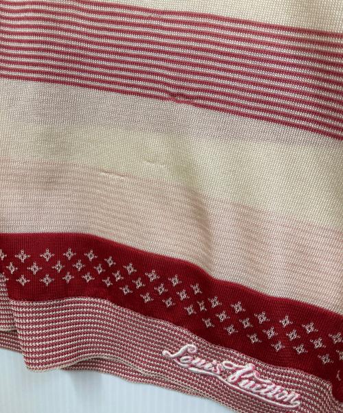 LOUIS VUITTON（ルイ ヴィトン）LOUIS VUITTON (ルイ ヴィトン) S/S モノグラム・ボーダーニット ホワイト×レッド サイズ:Mの古着・服飾アイテム