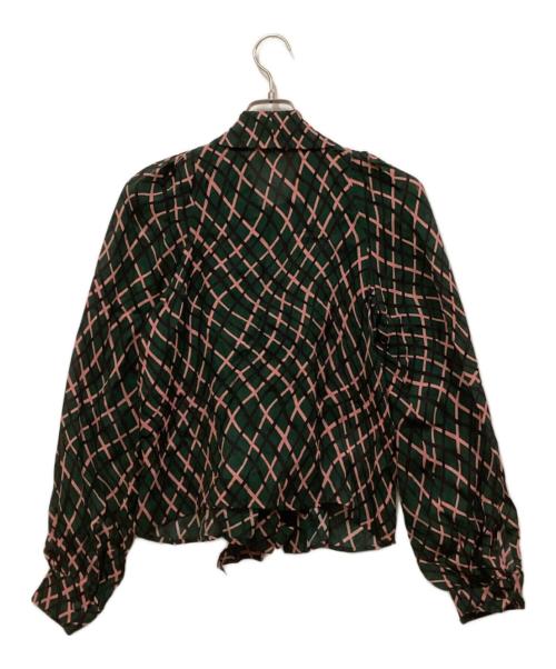 GUCCI（グッチ）GUCCI (グッチ) シルクボウタイブラウス グリーン サイズ:40の古着・服飾アイテム