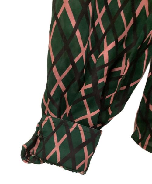 GUCCI（グッチ）GUCCI (グッチ) シルクボウタイブラウス グリーン サイズ:40の古着・服飾アイテム
