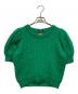 PAMEO POSE（パメオポーズ）の古着「S/S パフスリーブケーブルニット」｜グリーン