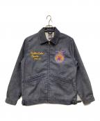 HOUSTONヒューストン）の古着「WASHED CORDUROY FFA JACKET/ファーマーズジャケット」｜パープル