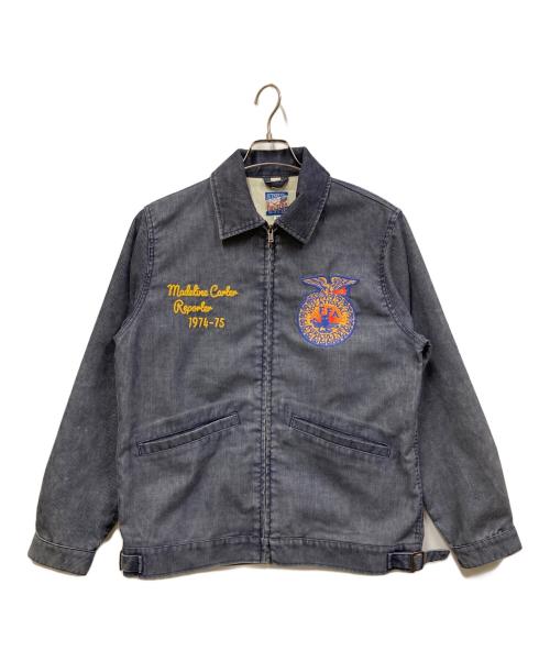 HOUSTON（ヒューストン）HOUSTON (ヒューストン) WASHED CORDUROY FFA JACKET/ファーマーズジャケット パープル サイズ:Mの古着・服飾アイテム