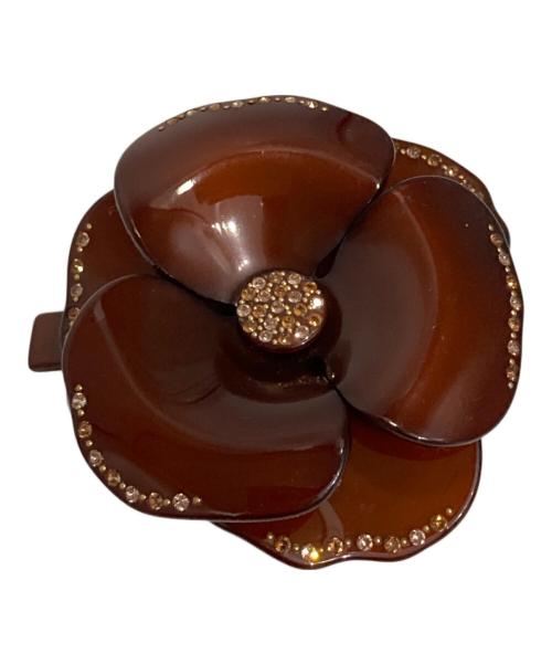 ALEXANDRE de Paris（アレクサンドルドゥパリ）ALEXANDRE de Paris (アレクサンドルドゥパリ) フラワーモチーフヘアクリップ ブラウンの古着・服飾アイテム