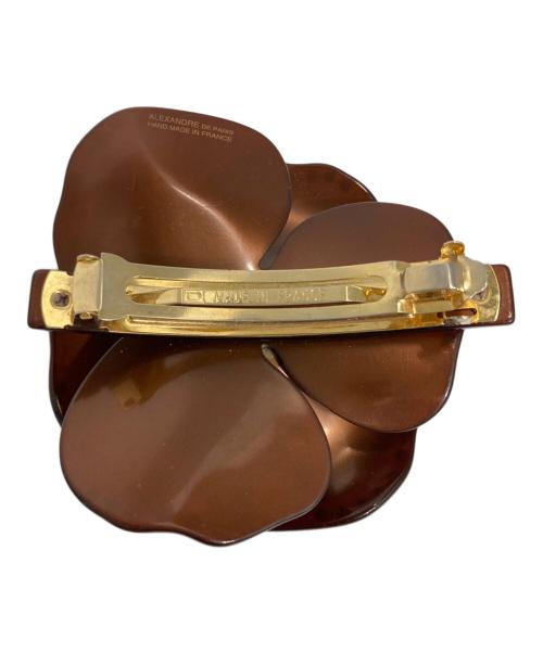 ALEXANDRE de Paris（アレクサンドルドゥパリ）ALEXANDRE de Paris (アレクサンドルドゥパリ) フラワーモチーフヘアクリップ ブラウンの古着・服飾アイテム