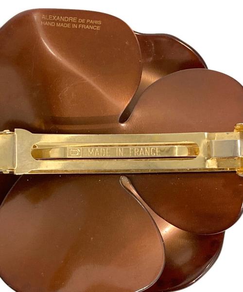 ALEXANDRE de Paris（アレクサンドルドゥパリ）ALEXANDRE de Paris (アレクサンドルドゥパリ) フラワーモチーフヘアクリップ ブラウンの古着・服飾アイテム