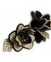 中古・古着 ALEXANDRE de Paris (アレクサンドルドゥパリ) ローズモチーフヘアクリップ ブラック×ホワイト：4000円