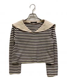 FOXEY（フォクシー）の古着「"VENEZIA"TOP ボーダーカットソー」｜ホワイト×ネイビー