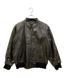 DELUXE（デラックス）の古着「カウレザーボンバージャケット」｜ブラック