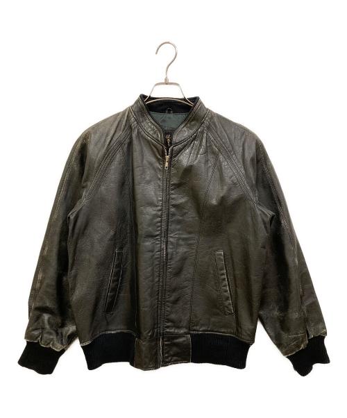 DELUXE（デラックス）Deluxe (デラックス) カウレザーボンバージャケット ブラック サイズ:SIZE Lの古着・服飾アイテム