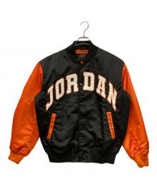 JORDAN（ジョーダン）の古着「BRK CLGTE バーシティ ジャケット」｜ブラック×オレンジ