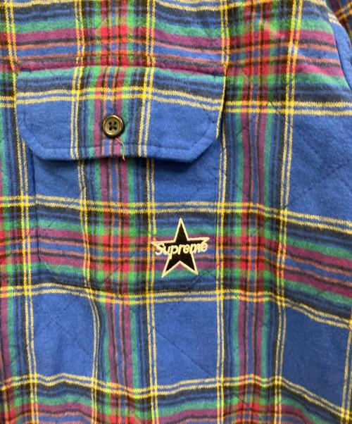 SUPREME（シュプリーム）SUPREME (シュプリーム) 21aw Quilted Plaid Flannel Shirt/キルティング フランネル シャツ ブルー サイズ:XLの古着・服飾アイテム