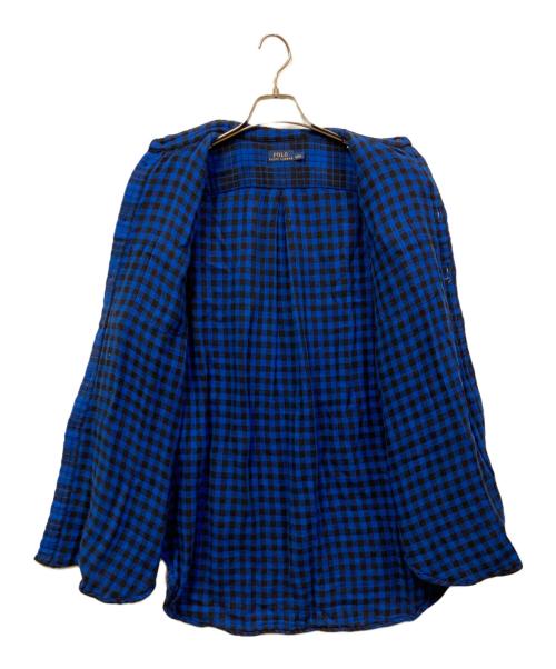 POLO RALPH LAUREN（ポロ・ラルフローレン）POLO RALPH LAUREN (ポロ・ラルフローレン) フランネルガーゼチェックシャツ ブルー×ブラック サイズ:SIZE Lの古着・服飾アイテム