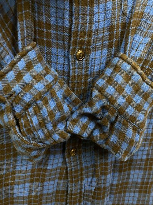 POLO RALPH LAUREN（ポロ・ラルフローレン）POLO RALPH LAUREN (ポロ・ラルフローレン) フランネルガーゼチェックシャツ ブルー×ブラック サイズ:SIZE Lの古着・服飾アイテム