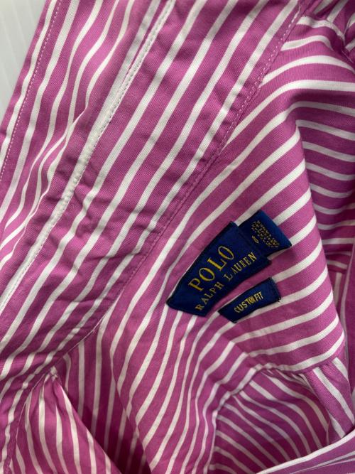 POLO RALPH LAUREN（ポロ・ラルフローレン）POLO RALPH LAUREN (ポロ・ラルフローレン) ストライプシャツ ピンク×ホワイトの古着・服飾アイテム