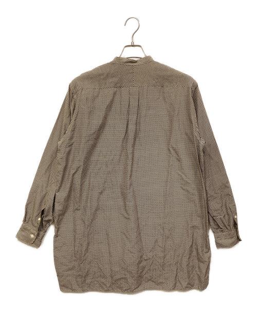 COMOLI（コモリ）COMOLI (コモリ) コットン・シルクドット柄バンドカラーシャツ ベージュ×ブラック サイズ:SIZE 2の古着・服飾アイテム