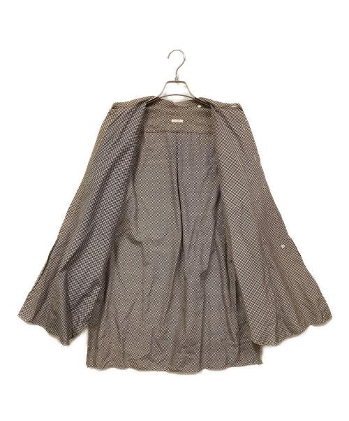 COMOLI（コモリ）COMOLI (コモリ) コットン・シルクドット柄バンドカラーシャツ ベージュ×ブラック サイズ:SIZE 2の古着・服飾アイテム