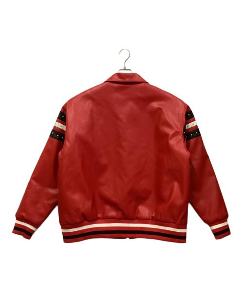 GALLIS ADDICTION（ガリスアディクション）GALLIS ADDICTION (ガリスアディクション) GA PU STUDS VERSITY JKT レッド サイズ:Ｌの古着・服飾アイテム