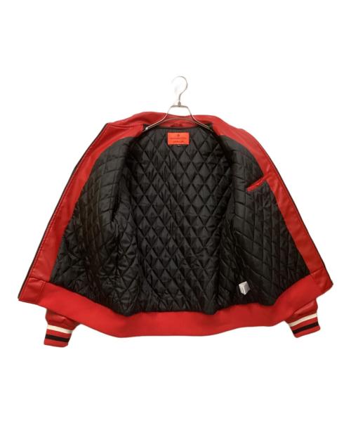 GALLIS ADDICTION（ガリスアディクション）GALLIS ADDICTION (ガリスアディクション) GA PU STUDS VERSITY JKT レッド サイズ:Ｌの古着・服飾アイテム