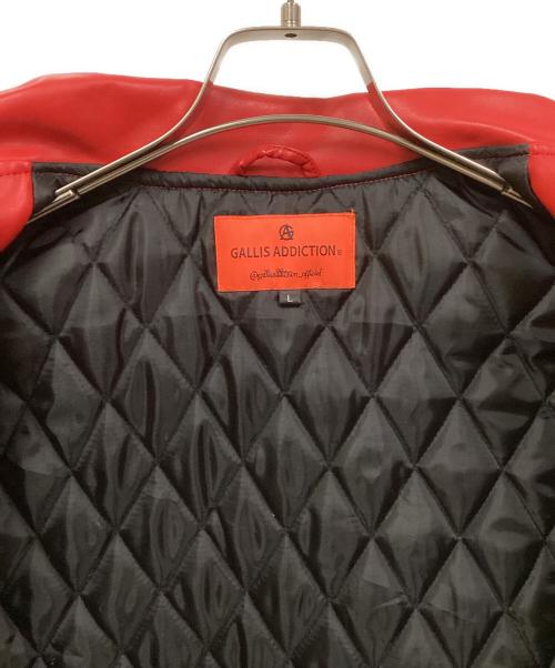GALLIS ADDICTION（ガリスアディクション）GALLIS ADDICTION (ガリスアディクション) GA PU STUDS VERSITY JKT レッド サイズ:Ｌの古着・服飾アイテム