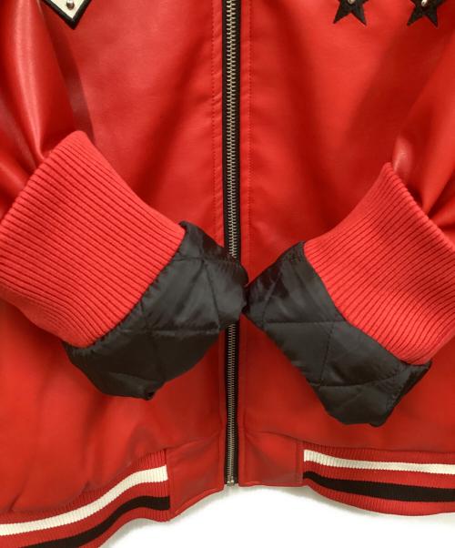 GALLIS ADDICTION（ガリスアディクション）GALLIS ADDICTION (ガリスアディクション) GA PU STUDS VERSITY JKT レッド サイズ:Ｌの古着・服飾アイテム