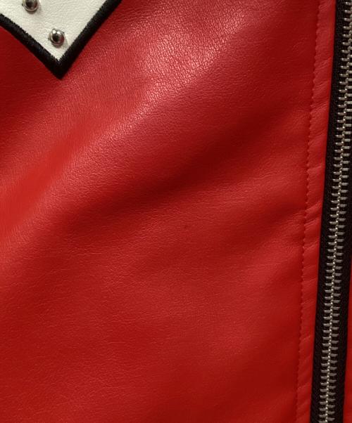 GALLIS ADDICTION（ガリスアディクション）GALLIS ADDICTION (ガリスアディクション) GA PU STUDS VERSITY JKT レッド サイズ:Ｌの古着・服飾アイテム