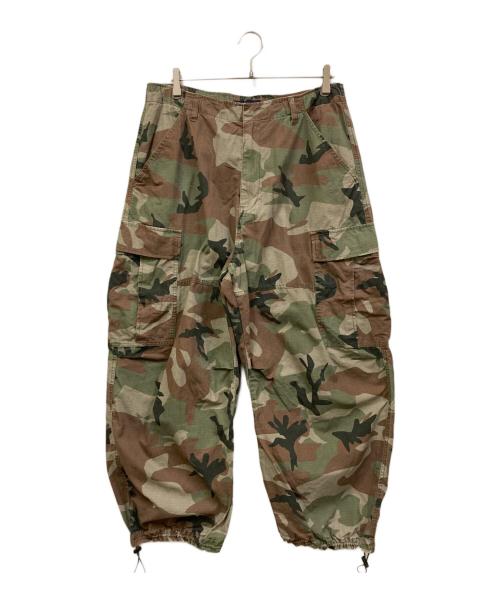 NAUTICA（ノーティカ）NAUTICA (ノーティカ) スーパーワイドカーブカモ柄カーゴパンツ オリーブ×ブラウン サイズ:XLの古着・服飾アイテム