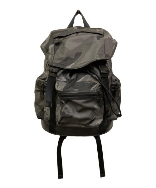 COACH（コーチ）COACH (コーチ) カモフラ柄ナイロンレザーバックパック グレーの古着・服飾アイテム