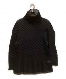 me ISSEY MIYAKE（ミーイッセイ ミヤケ）の古着「ハイネックプリーツカットソー」｜ブラック