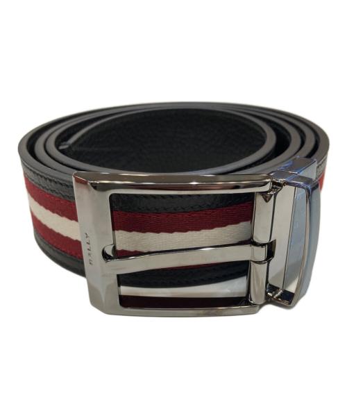BALLY（バリー）BALLY (バリー) レザーベルト ブラック×レッドの古着・服飾アイテム