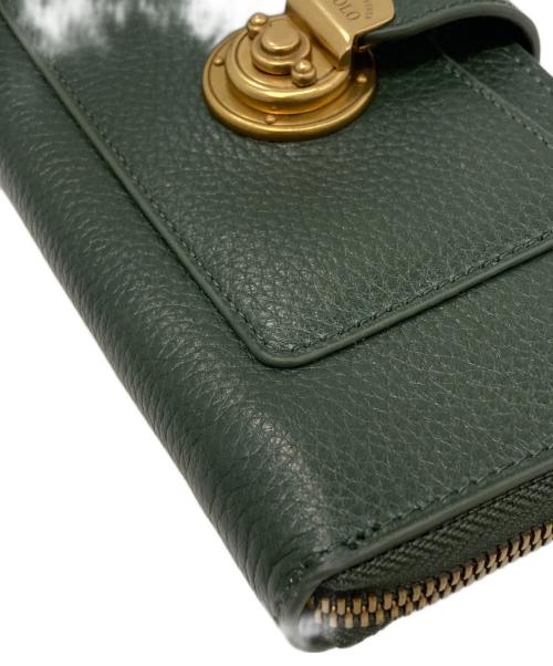POLO RALPH LAUREN（ポロ・ラルフローレン）POLO RALPH LAUREN (ポロ・ラルフローレン) ラウンドファスナー財布 グリーンの古着・服飾アイテム