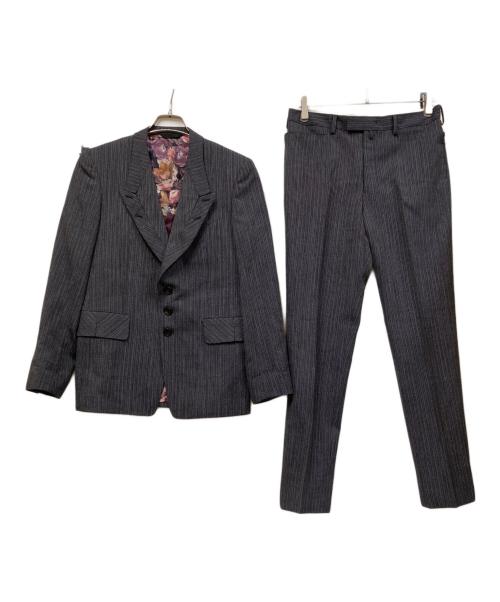 PAUL SMITH（ポールスミス）PAUL SMITH (ポールスミス) ストライプセットアップスーツ ホワイト×ネイビー サイズ:Mの古着・服飾アイテム