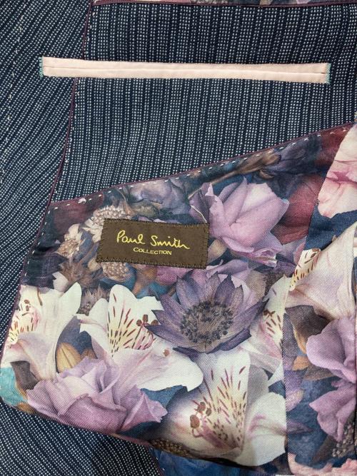 PAUL SMITH（ポールスミス）PAUL SMITH (ポールスミス) ストライプセットアップスーツ ホワイト×ネイビー サイズ:Mの古着・服飾アイテム