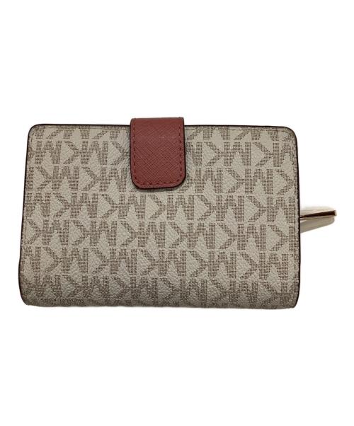 MICHAEL KORS（マイケル・コース）MICHAEL KORS (マイケル・コース) PVCシグネチャーL字折り財布 ホワイトの古着・服飾アイテム