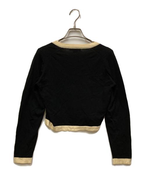 JOHN SMEDLEY（ジョンスメドレー）JOHN SMEDLEY (ジョンスメドレー) ウールバイカラーカーディガン ブラック×ホワイト サイズ:Sの古着・服飾アイテム