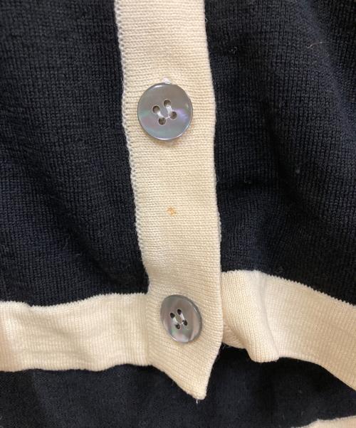 JOHN SMEDLEY（ジョンスメドレー）JOHN SMEDLEY (ジョンスメドレー) ウールバイカラーカーディガン ブラック×ホワイト サイズ:Sの古着・服飾アイテム