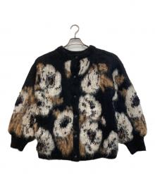 Ameri VINTAGE（アメリヴィンテージ）の古着「VERONICAJACQUARDKNIT CARDIGAN カーディガン」｜ブラック×ブラウン
