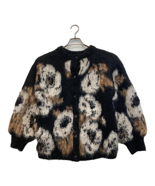 Ameri VINTAGE（アメリヴィンテージ）Ameri VINTAGE (アメリヴィンテージ) VERONICAJACQUARDKNIT CARDIGAN カーディガン ブラック×ブラウン サイズ:FREEの古着・服飾アイテム